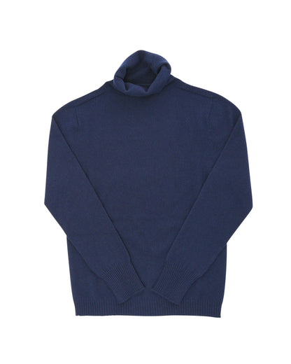 Crown of Edinburgh Cashmere Womens Turtleneck Sweater COE 0023 NAVY BLUE