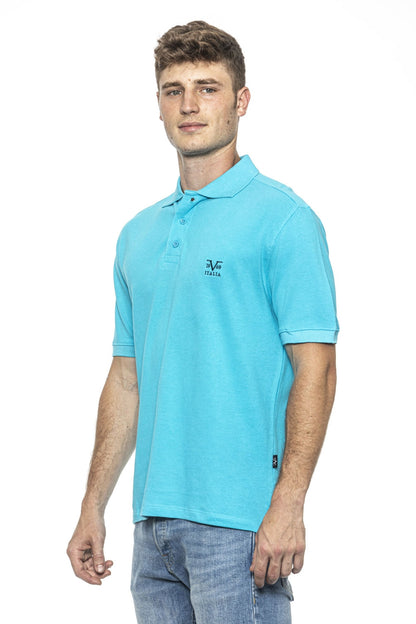 19V69 Italia Mens Polo Light Blue RICAMO TURQUOISE