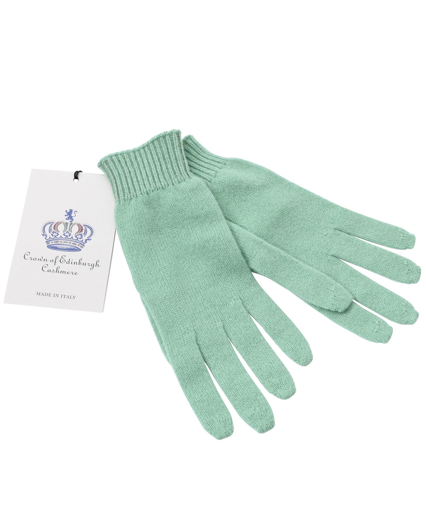 Crown of Edinburgh Cashmere Womens Short Gloves COE 001 MINT GREEN