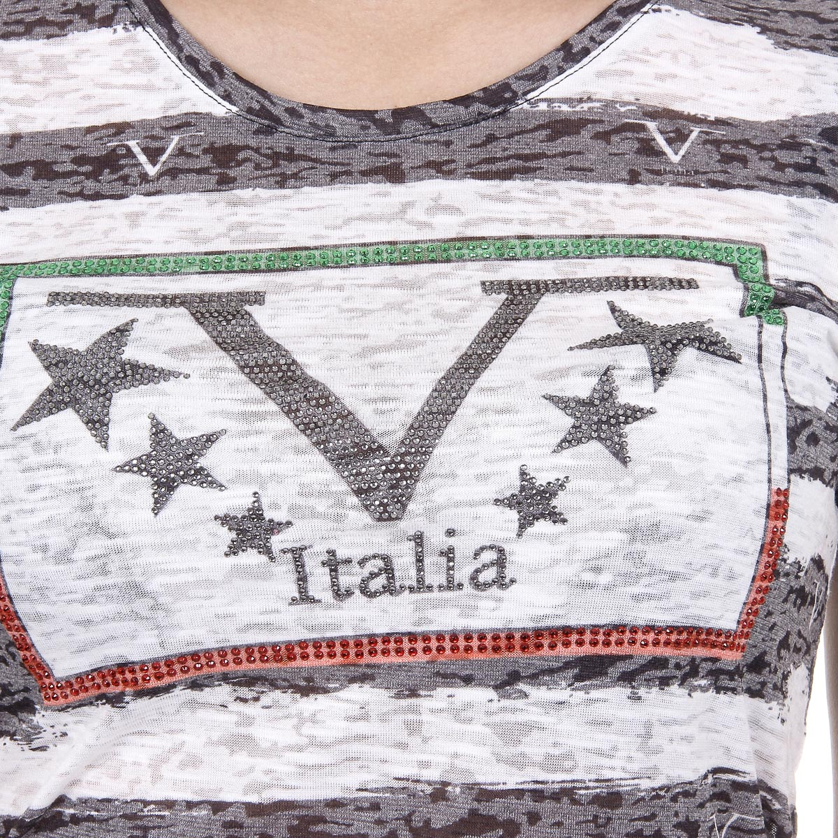 V 1969 Italia Womens T-shirt Short Sleeves Round Neck Multicolor CHARLOTTE