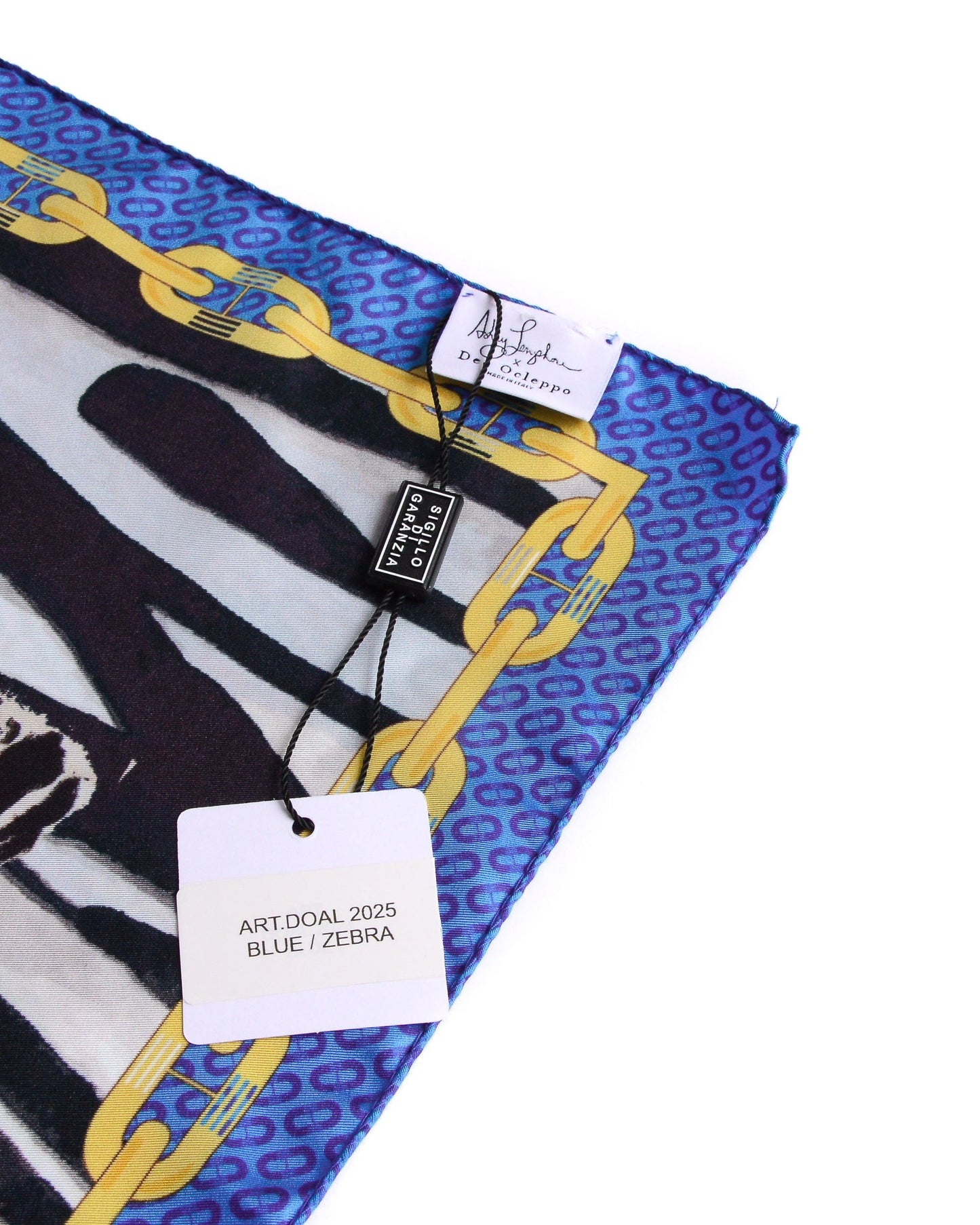 Dee X Ashley Longshore Blue Zebra Silk Scarf