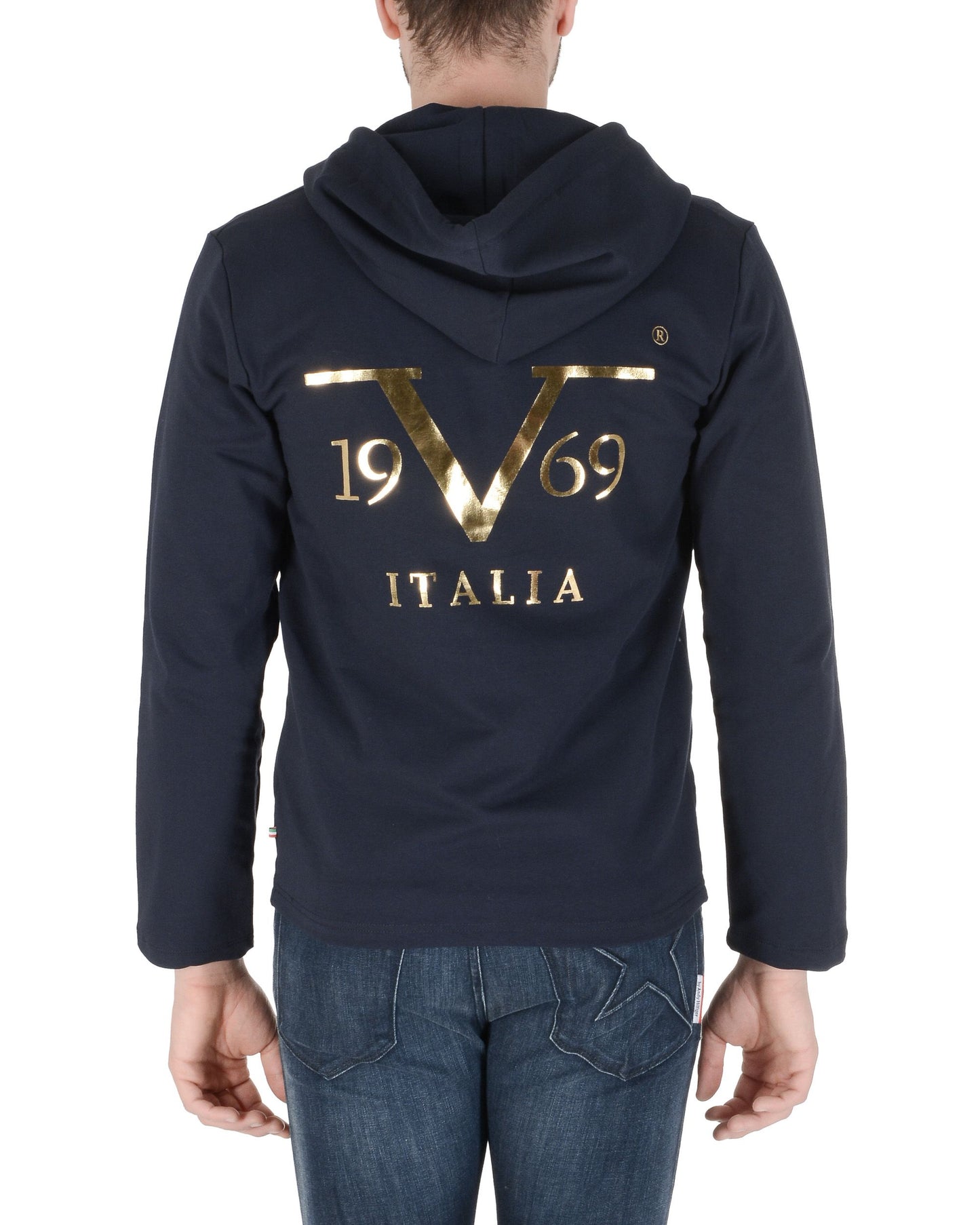 19V69 Italia Mens Hoodie Navy Blue THOMAS NAVY BLUE