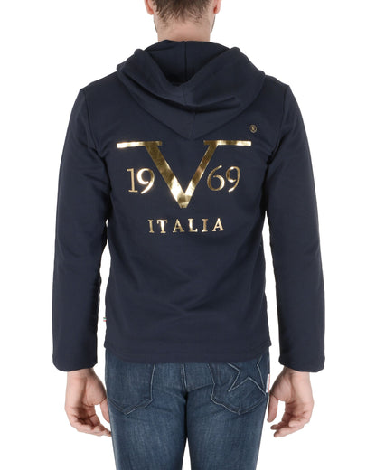 19V69 Italia Mens Hoodie Navy Blue THOMAS NAVY BLUE