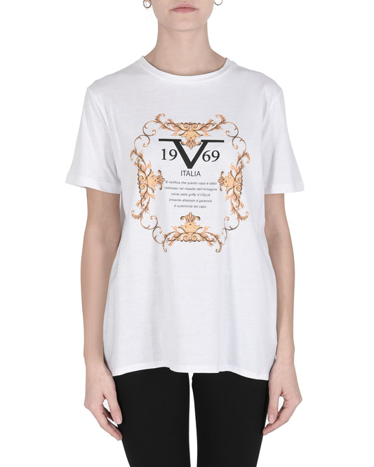 19V69 Italia Womens T-Shirt CERTIFICATE WHITE