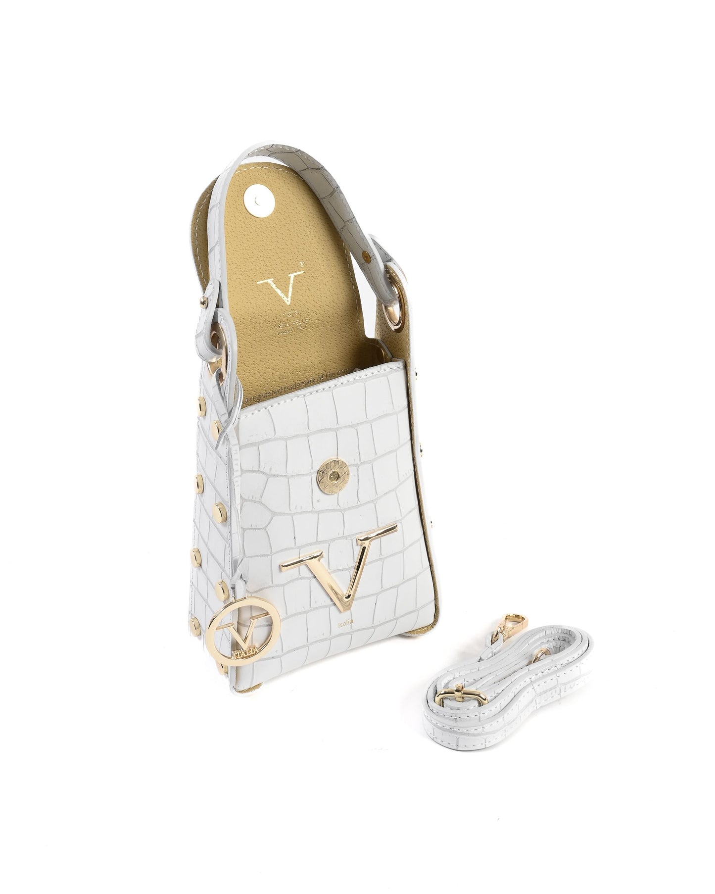 V Italia Womens Mini Bag White V16-COC-WHI