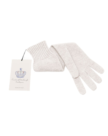 Crown of Edinburgh Cashmere Womens Long Gloves COE 002 MILK