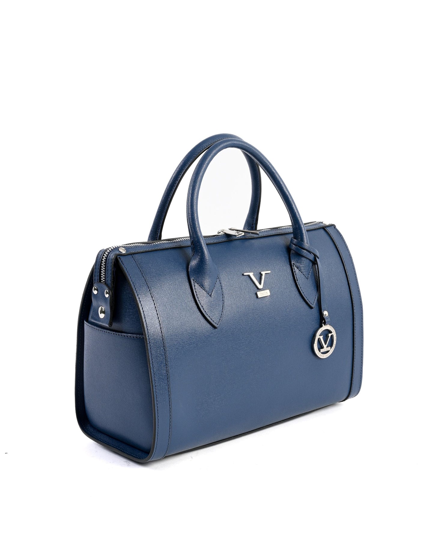 V Italia Womens Handbag Blue Jeans V014-S SAFFIANO BLUE JEANS