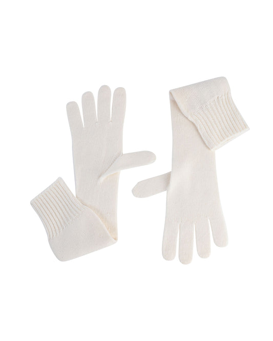 Crown of Edinburgh Cashmere Womens Long Gloves COE 002 MILK