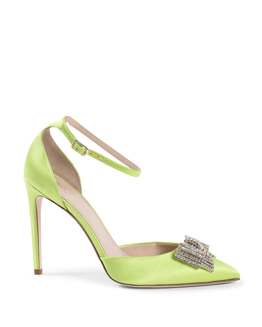 Satin Bow Pump - Lime