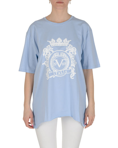 19V69 Italia Womens T-Shirt Light Blue SMILE LIGHT BLUE