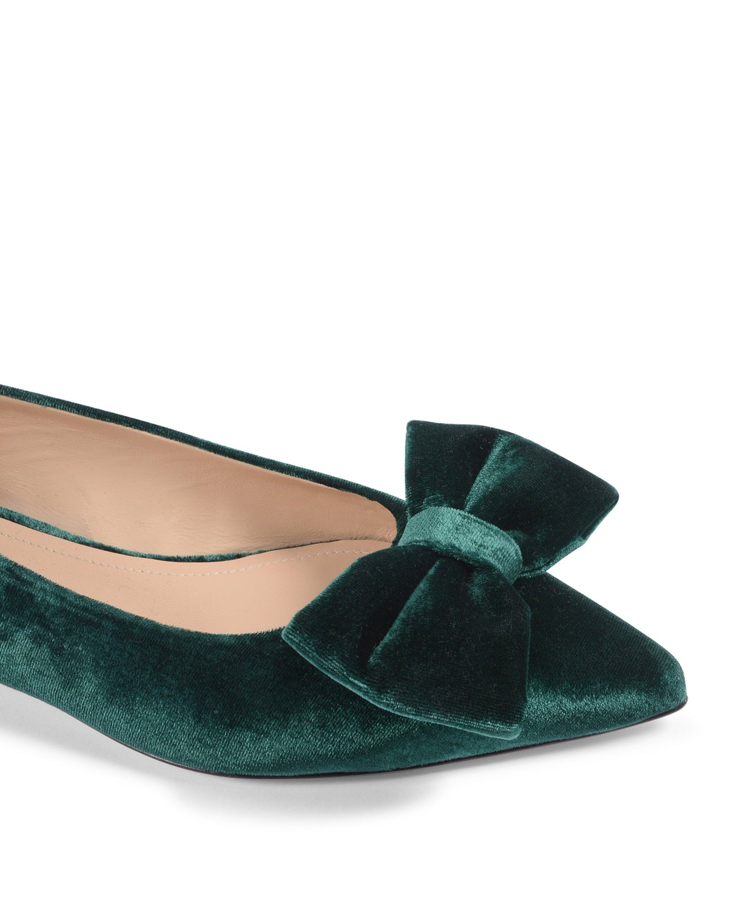 Baby Bow Velvet Ballerina - Green