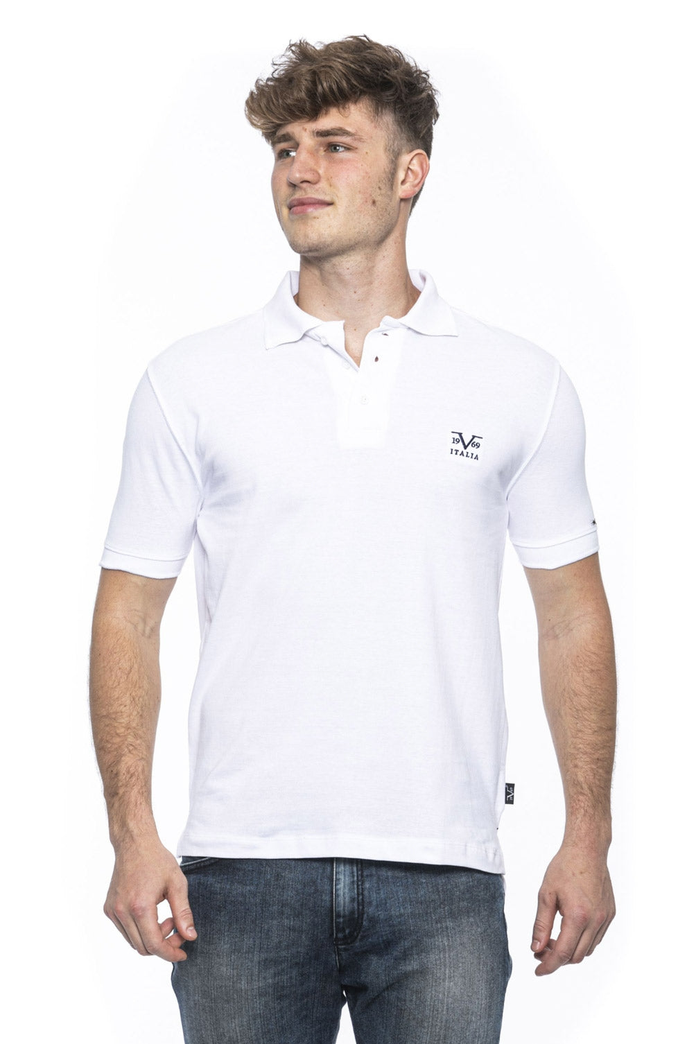 19V69 Italia Mens Polo White RICAMO WHITE