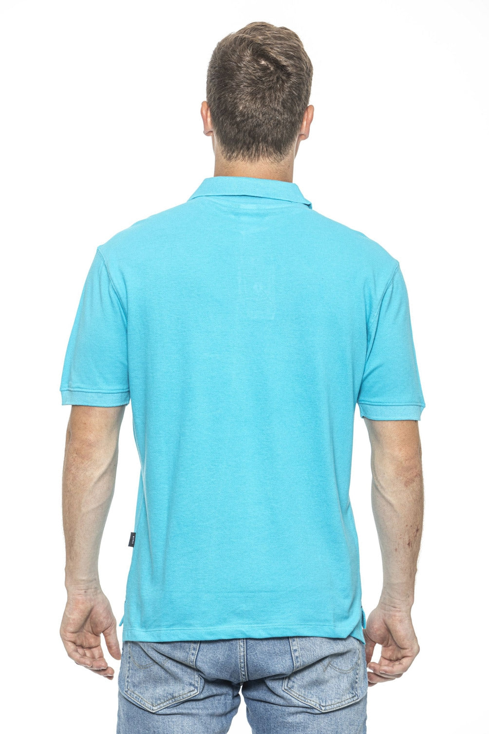 19V69 Italia Mens Polo Light Blue RICAMO TURQUOISE