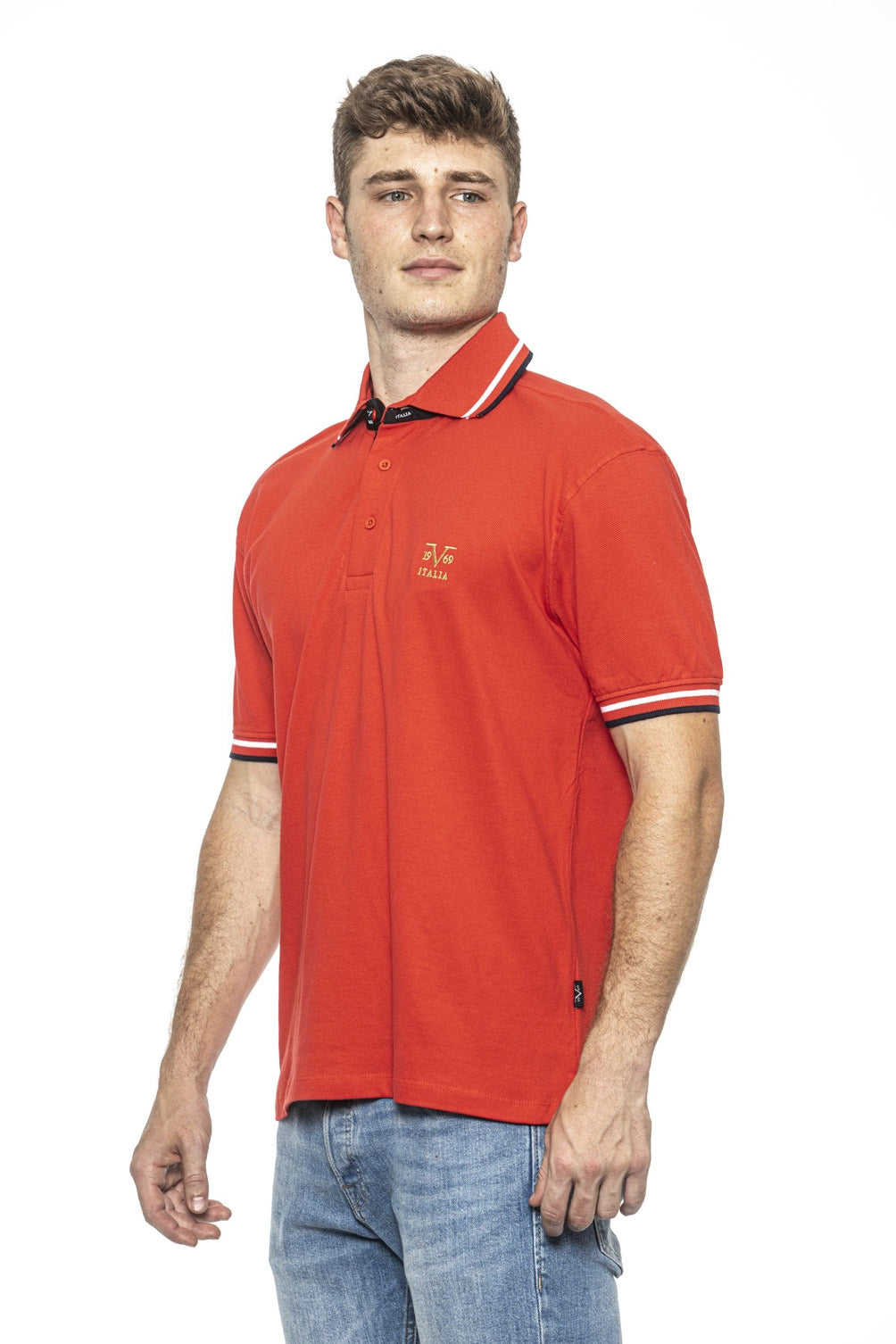 19V69 Italia Mens Polo Red RETRO RED