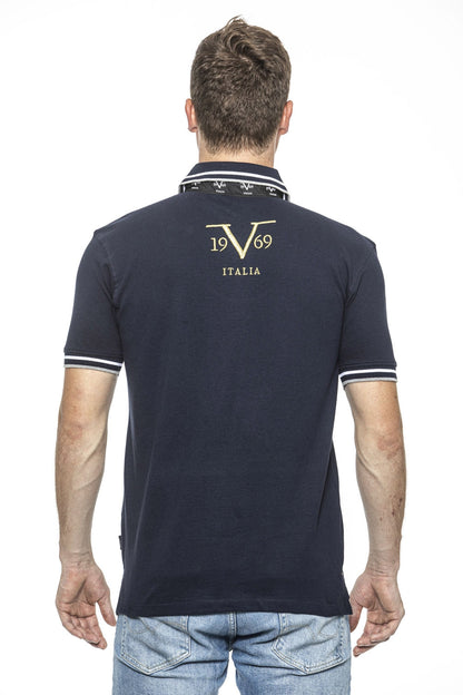 19V69 Italia Mens Polo Blue RETRO NAVY BLUE