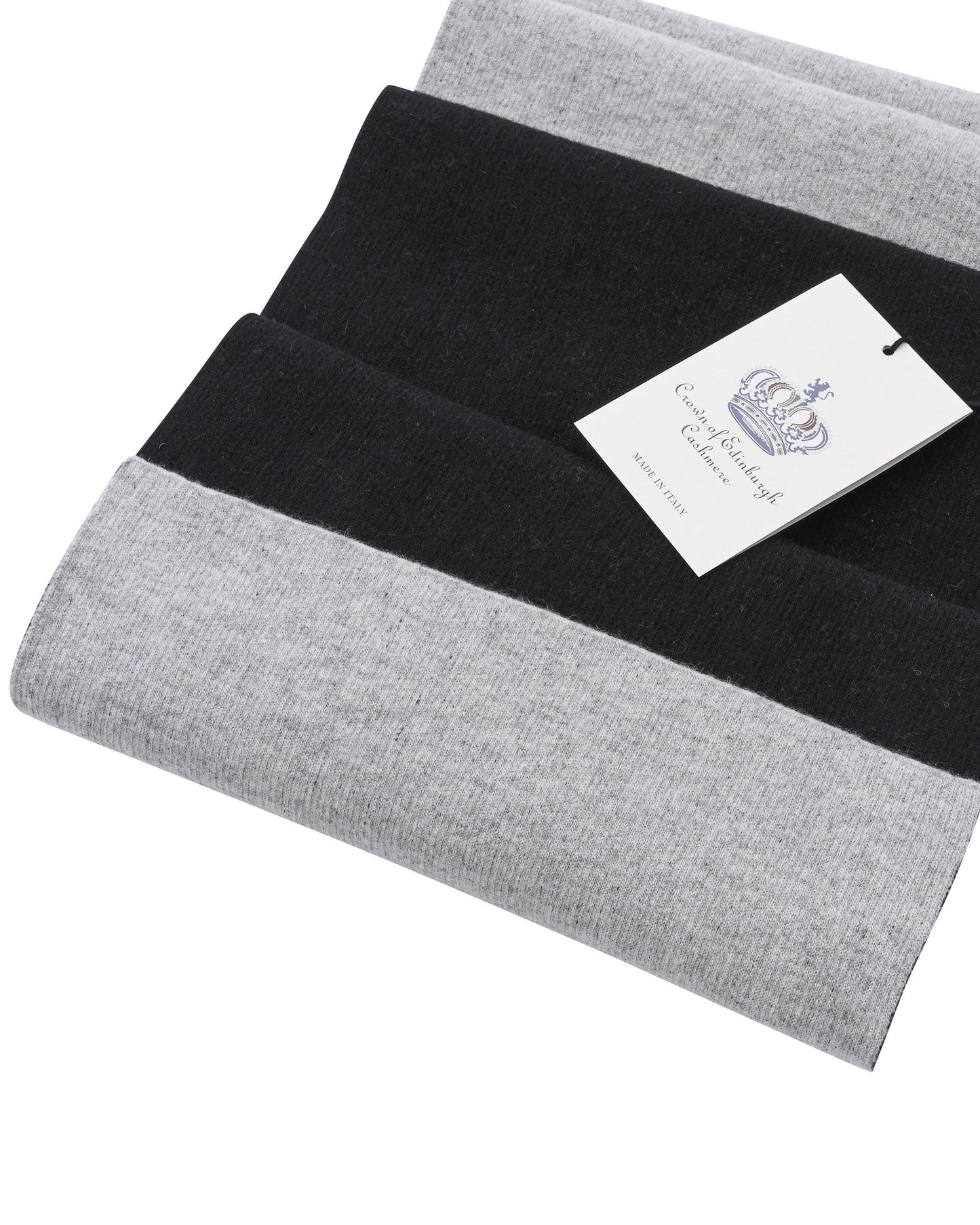 Crown of Edinburgh Cashmere Womens Scarf COE 0049 BLACK GREY