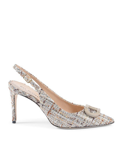 Slinky Boucle Slingback - Brown