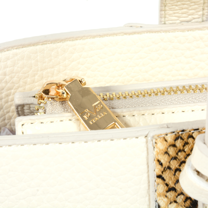 19V69 Italia Womens Handbag Beige 8003 PYTHON CREAM