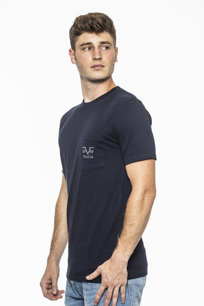 19V69 Italia Mens T-Shirt Blue IVAN NAVY BLUE