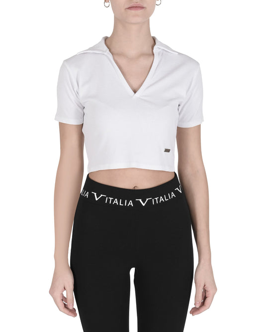 19V69 Italia Womens Crop Top CLOE WHITE