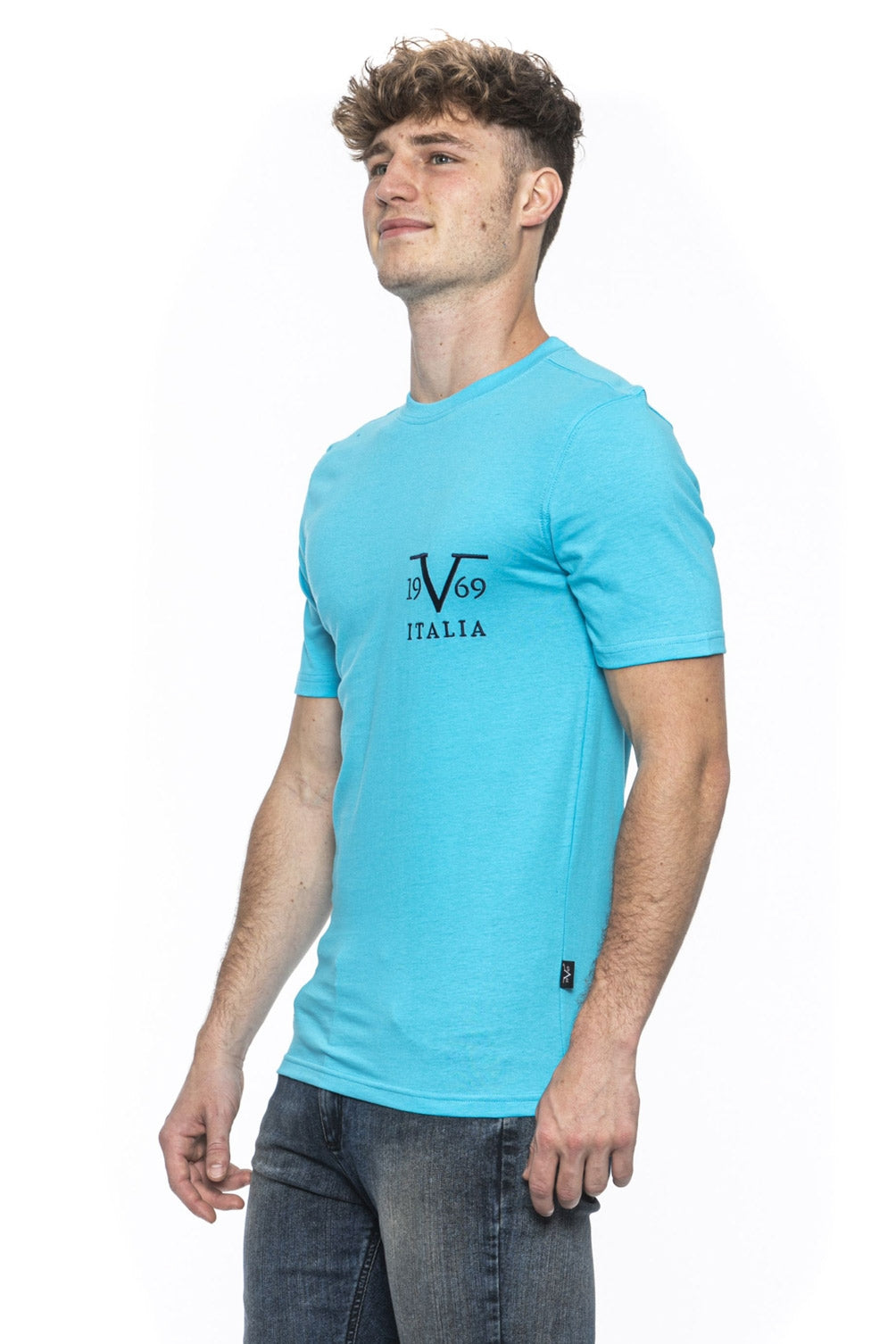 19V69 Italia Mens T-Shirt Light Blue TROY TURQUOISE