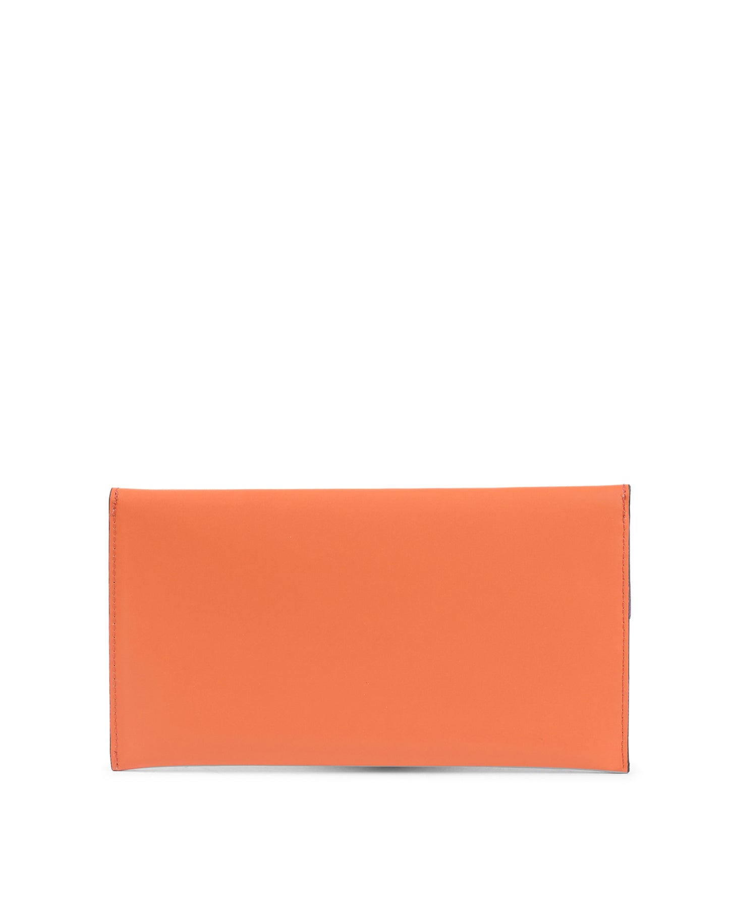 Leather Envelope Clutch Orange