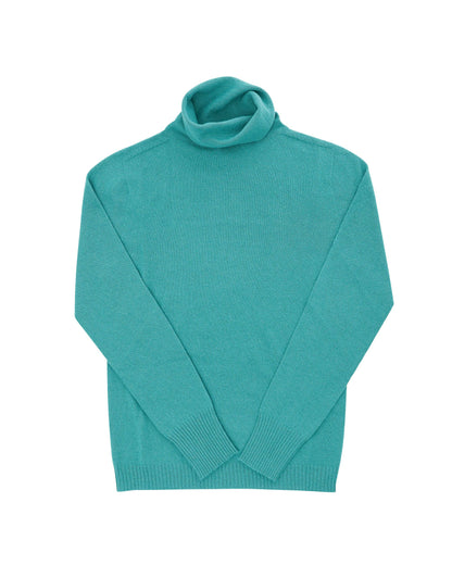 Crown of Edinburgh Cashmere Womens Turtleneck Sweater COE 0023 JADE