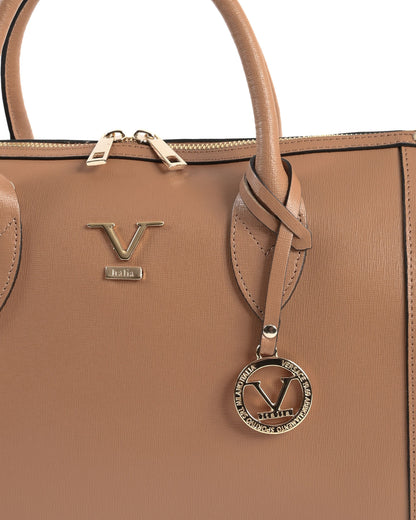 V Italia Womens Handbag Tan V014-G SAFFIANO CUOIO CHIARO