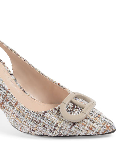 Slinky Boucle Slingback - Brown