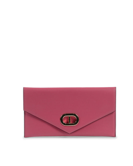 Leather Envelope Clutch Fuxia