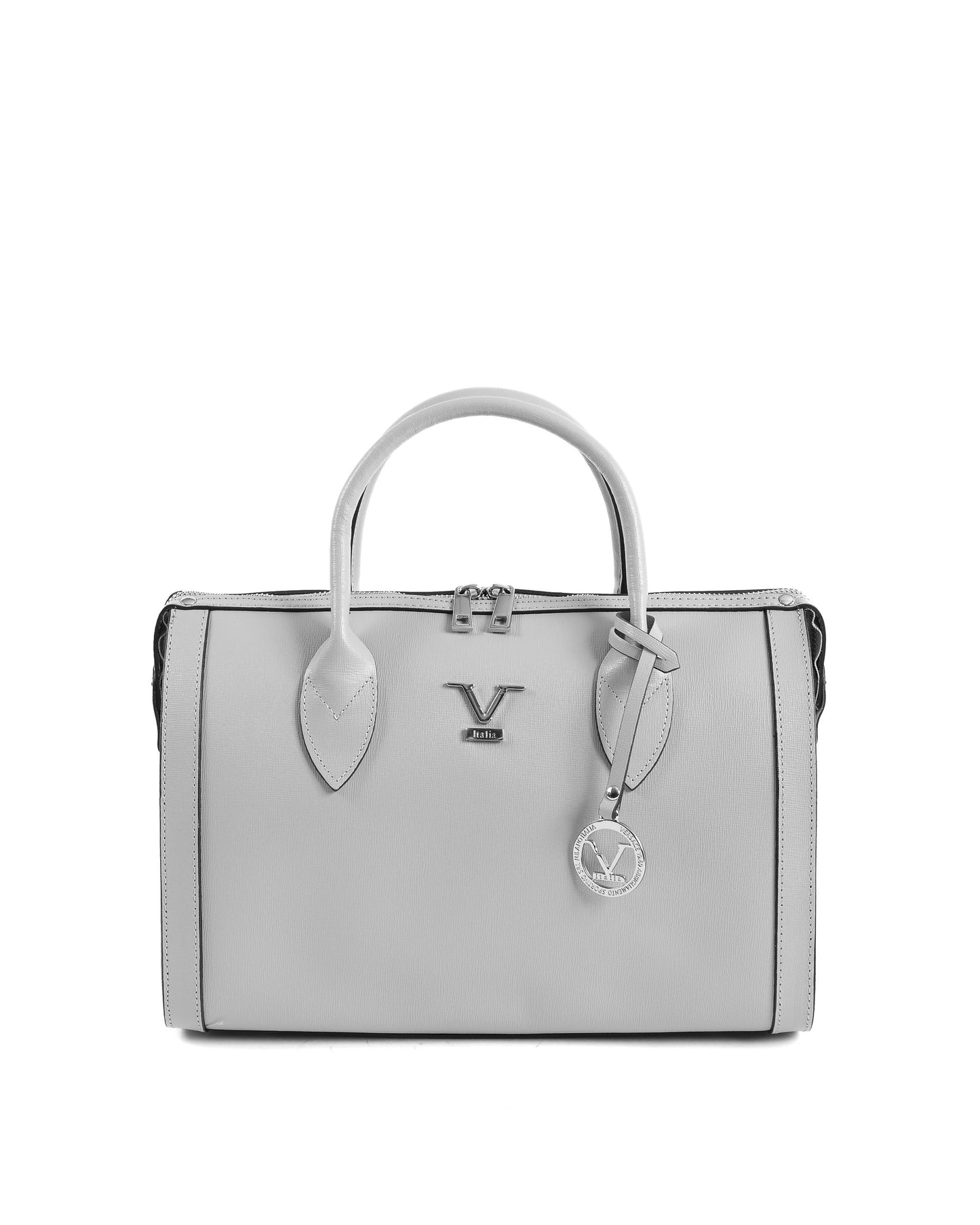 V Italia Womens Handbag Grey V014-S SAFFIANO GRIGIO