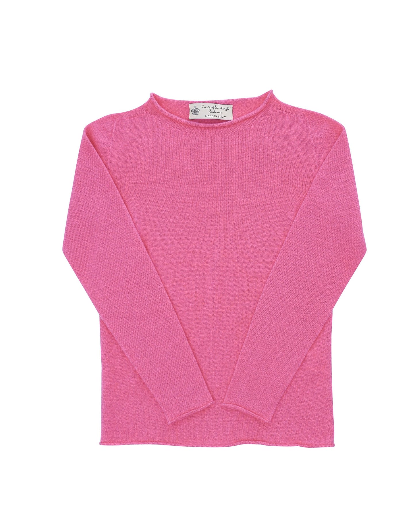 Crown of Edinburgh Cashmere Womens Boat Neck Sweater COE 0025 FUSCHIA