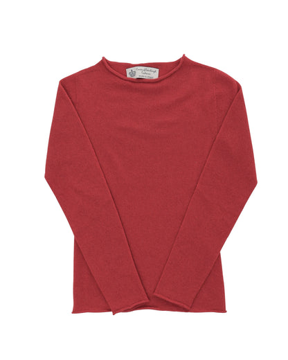 Crown of Edinburgh Cashmere Womens Boat Neck Sweater COE 007 RED