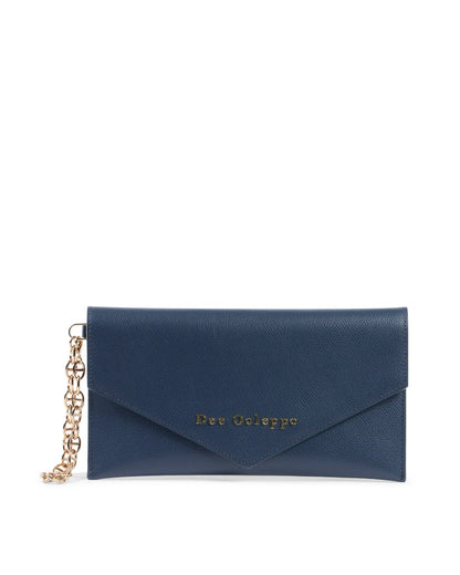 Dee Ocleppo Womens Clutch DC220 LOGO PALMELLATO BLUE NAVY