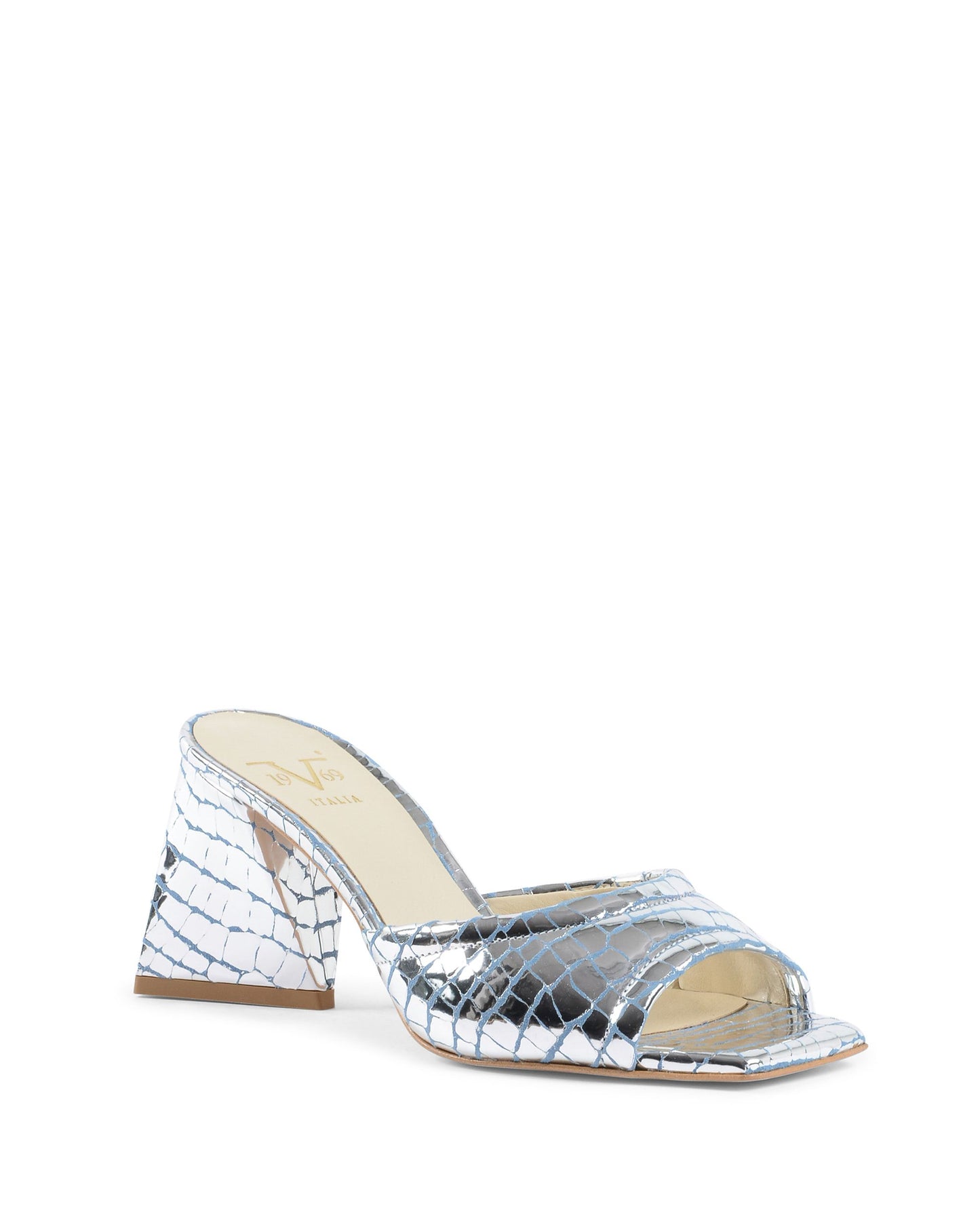 19V69 Italia Womens Sandal Silver SIMONA PITONE CELESTE ARGENTO