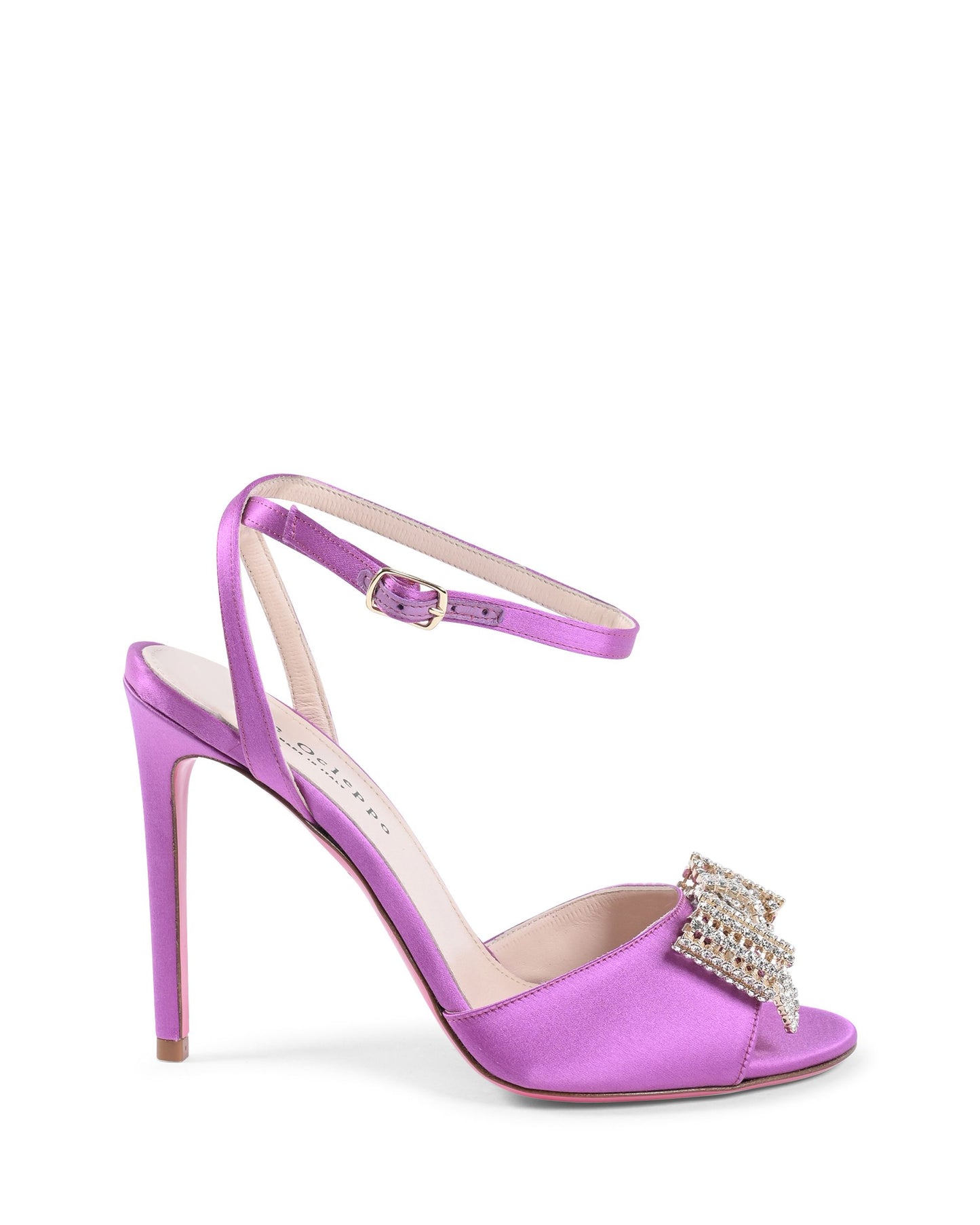 Satin Bow Sandal - Purple