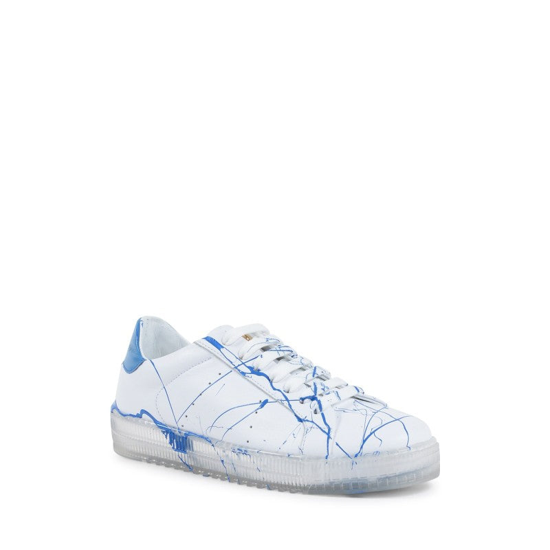 Splatter Sneaker - White Light Blue