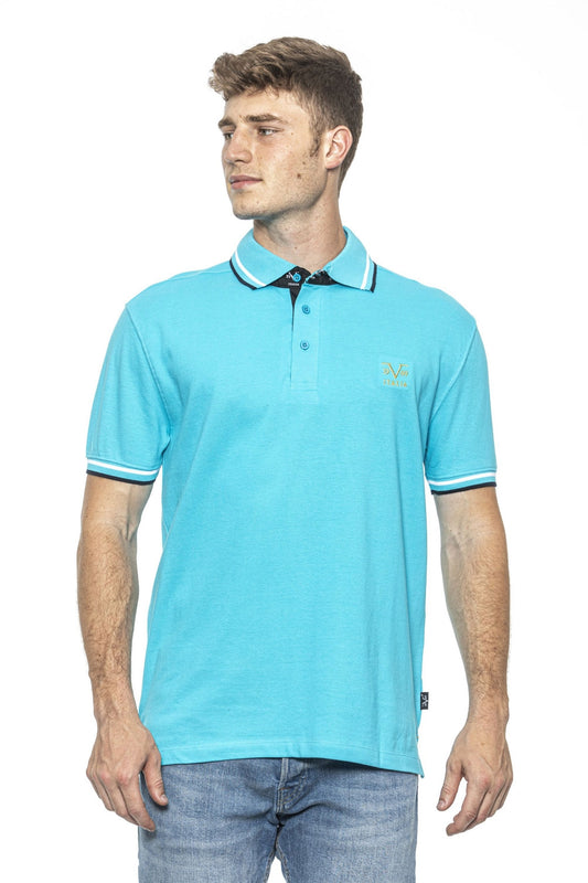 19V69 Italia Mens Polo Light Blue RETRO TURQUOISE