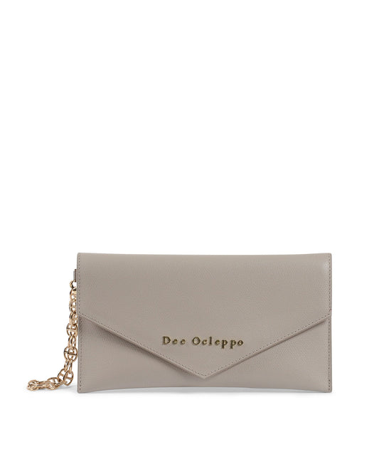 Dee Ocleppo Womens Clutch DC220 LOGO PALMELLATO TAUPE