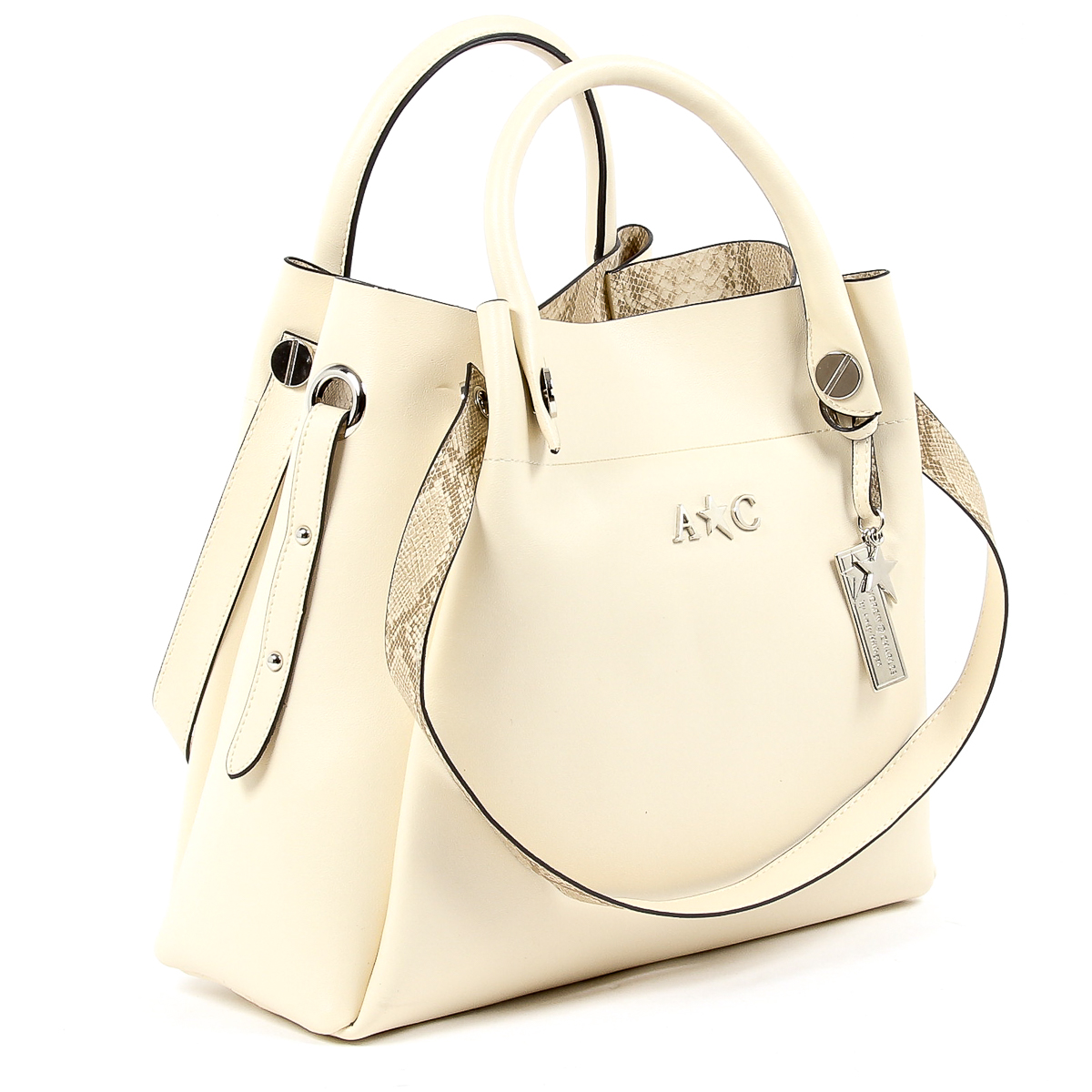 Andrew Charles Womens Handbag Beige MARISSA