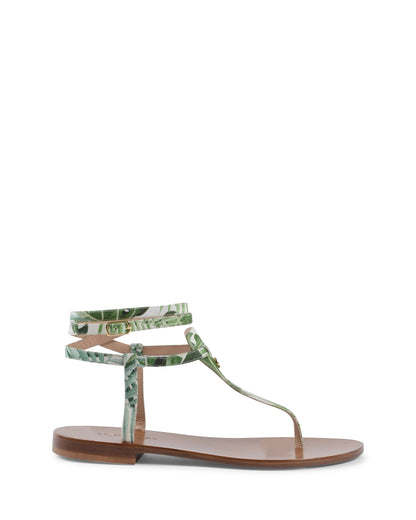 Capri Palm Sandal - Palm Print