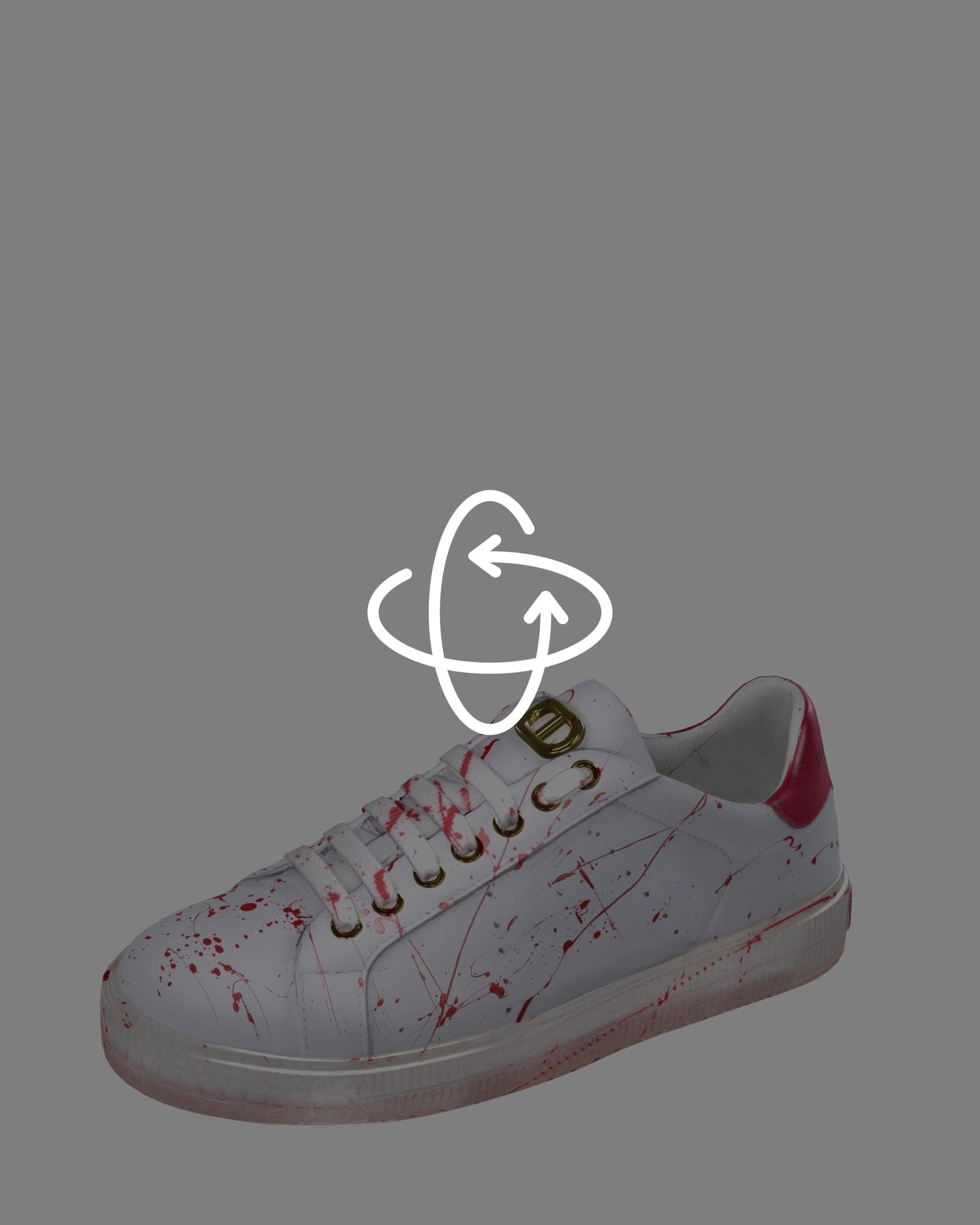 Splatter Sneaker - White Fuxia