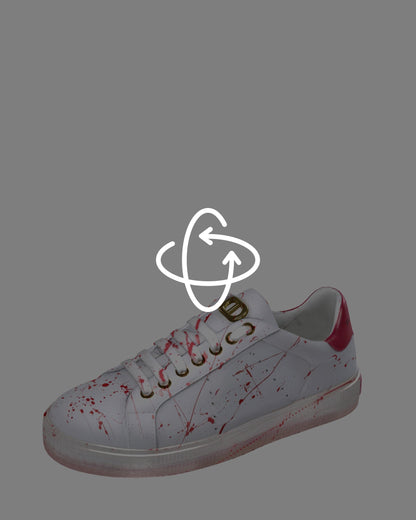 Splatter Sneaker - White Fuxia