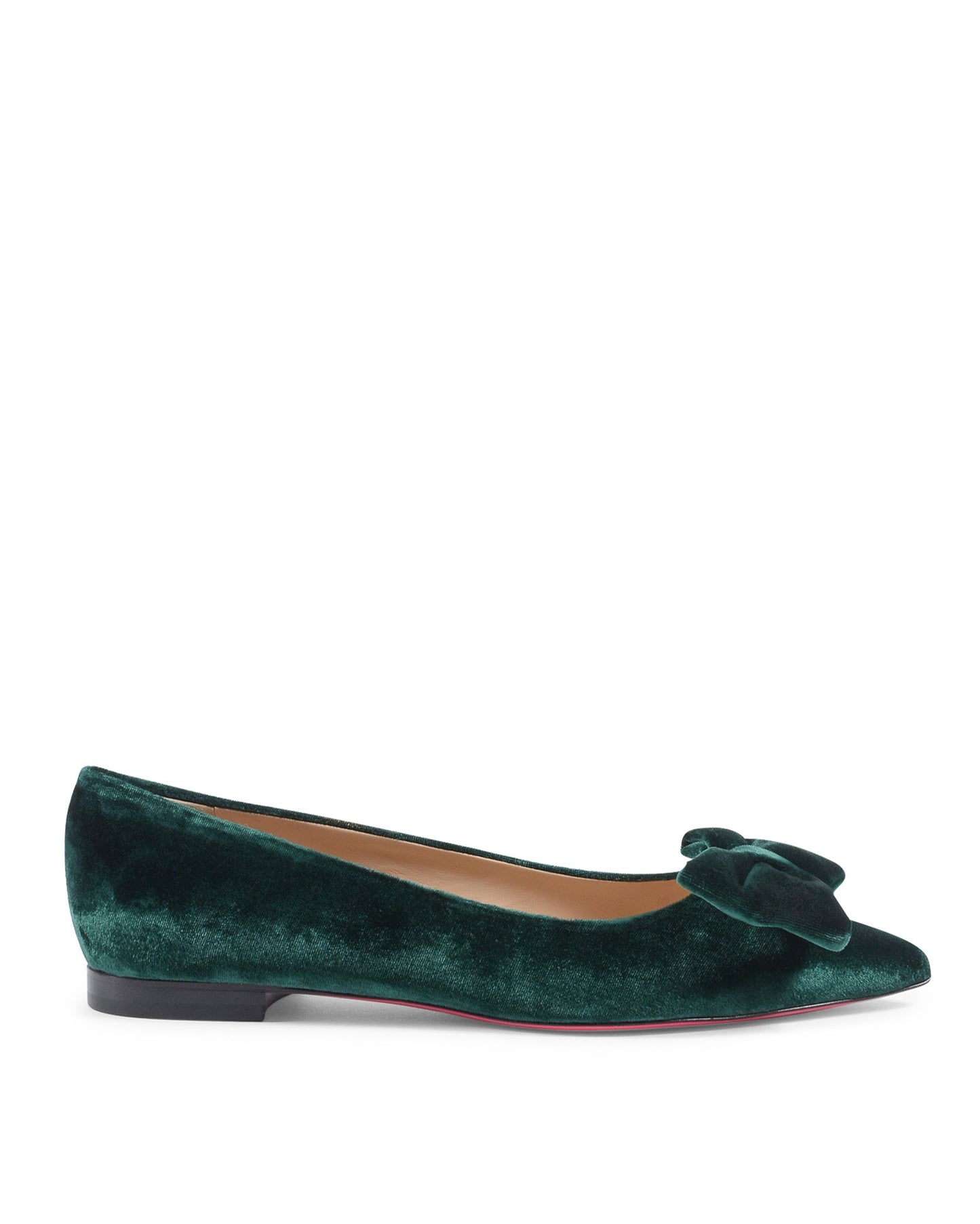 Baby Bow Velvet Ballerina - Green