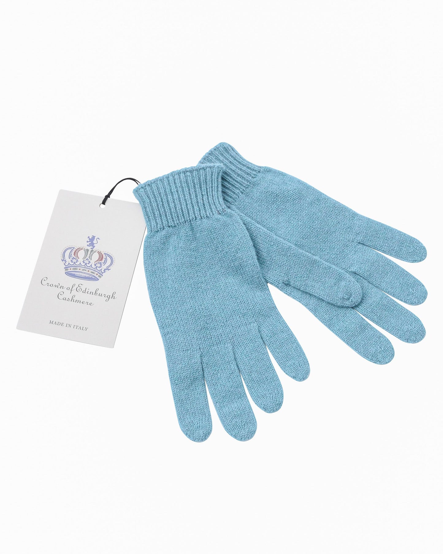 Crown of Edinburgh Cashmere Womens Short Gloves COE 001 BABY  BLUE