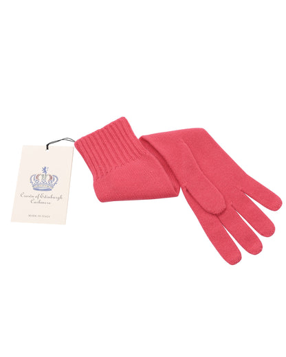 Crown of Edinburgh Cashmere Womens Long Gloves COE 002 STRAWBERRY