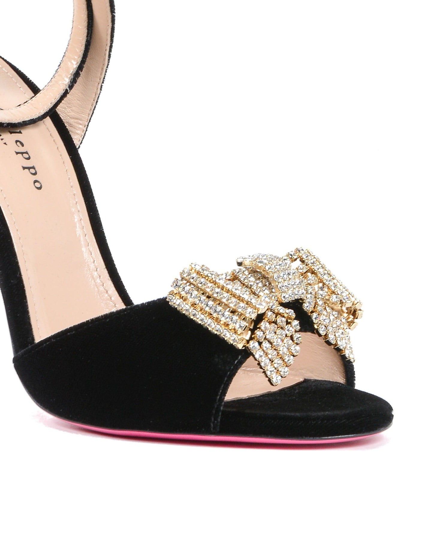 Velvet Bow Sandal Black