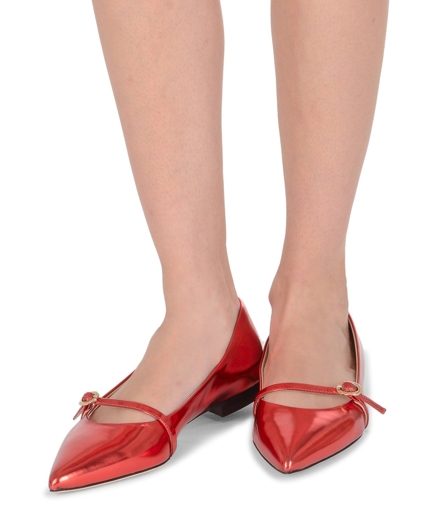 Rock Mirrored Mary Janes - Red