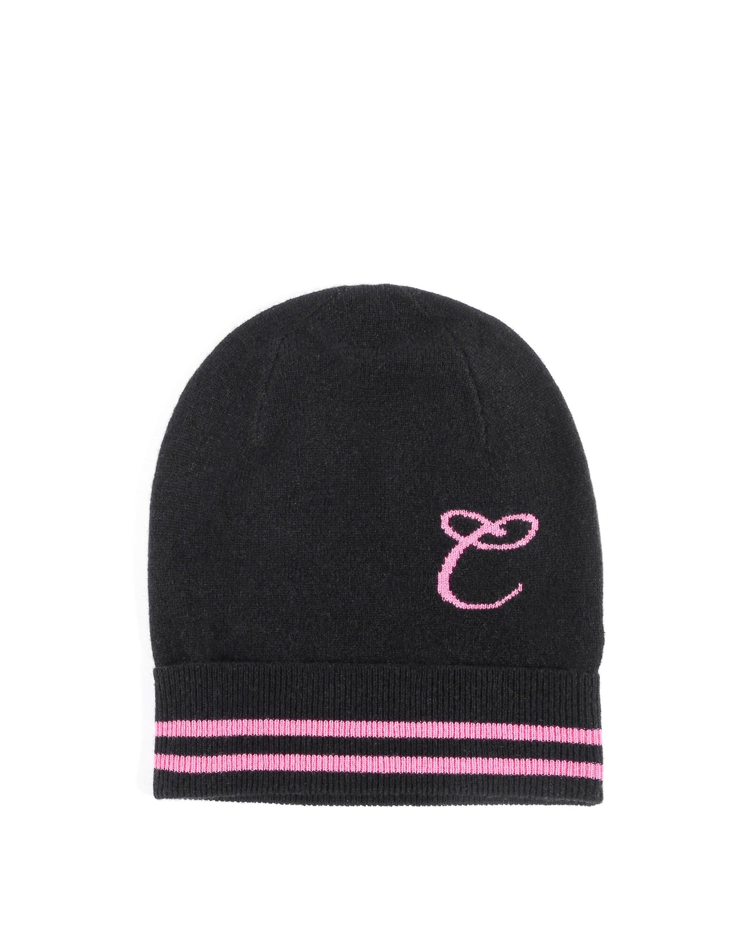 Crown of Edinburgh Cashmere Monogrammed Beanie BRUNTSFIELD BLACK C