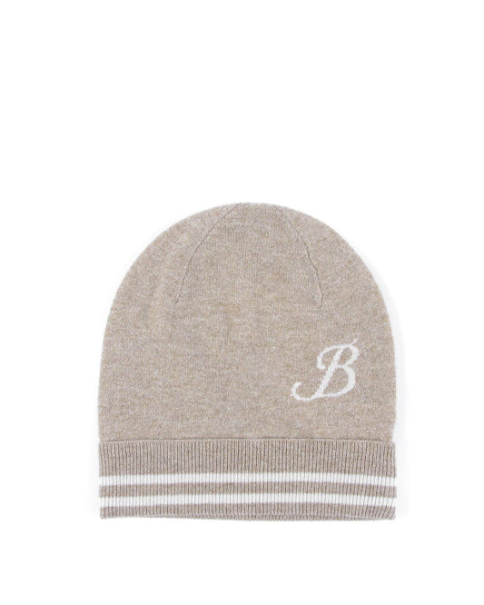 Crown of Edinburgh Cashmere Monogrammed Beanie BRUNTSFIELD CAMEL B